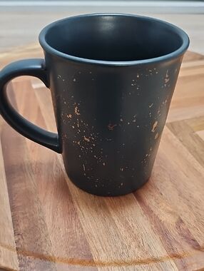 Dark Navy Blue Ceramic Mug with Gold Fleck Accent